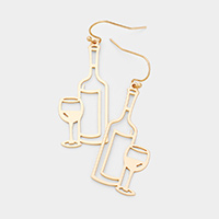 Wine Glass Shaped Metal Earrings 