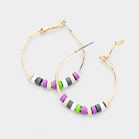 Disc Bead Hoop Earrings