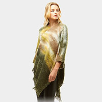 Multi Watercolor Poncho