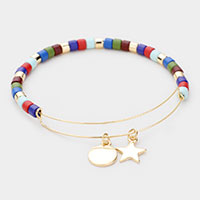 Star Metal Charm Bead Bracelet 