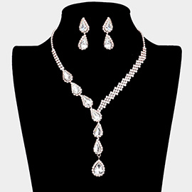 Teardrop Crystal Rhinestone Necklace