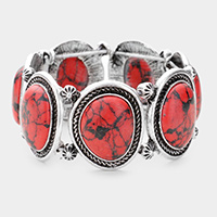 Marvel Stone Antique Metal Stretch Bracelet