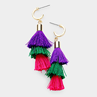 Multi Color Tassel Drop Earrings 