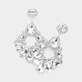 Teardrop Marquise Crystal Drop Evening Earrings