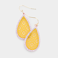 
Filigree Rhinestone Pave Teardrop Earrings 