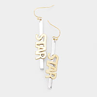 Star Drop Bar Earrings 