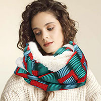 Colorful Pattern Soft Sherpa Infinity Scarf