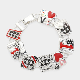 No.1 Heart Enamel Metal Magnetic Bracelet