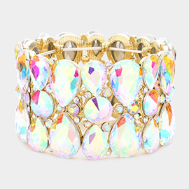 Teardrop Crystal Stretch Evening Bracelet