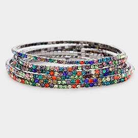 6PCS - Rhinestone Stretch Evening Bracelets