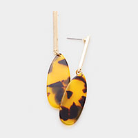 Celluloid Acetate Metal Bar Drop Earrings 