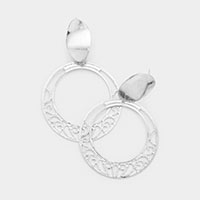 Cut Out Metal Open Circle Earrings 