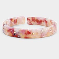 Metal Studded Celluloid Acetate Adjustable Bracelet 