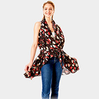 Abstract Floral Vest Cover up