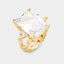 Rectangle Crystal Stretch Ring