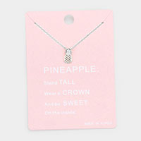 Rhinestone Pineapple Pendant Necklace