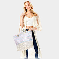 Iridescent Leopard Print Beach Bag