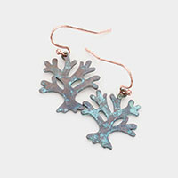  
Brass Metal Tree Dangle Earrings 