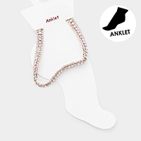 3Rows Rhinestone Evening Anklet