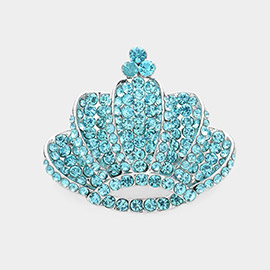 Crown Crystal Rhinestone Pave Pin Brooch