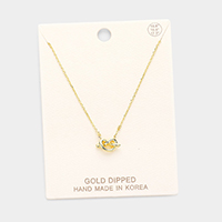 Gold Dipped Knotted Heart Pendant Necklace