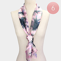 6PCS - Palm Island Satin Oblong Scarf