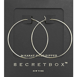 SECRET BOX_14K Gold Dipped Wire Hoop Earrings