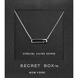 SECRET BOX_Sterling Silver Dipped Safety Pin Pendant Necklace