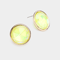 Round Stone Stud Earrings