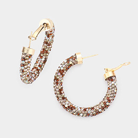 Rhinestone Pave Hoop Earrings