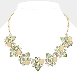 Stone Cluster Statement Necklace