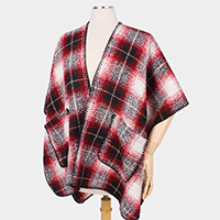 Plaid Cape Vest Poncho