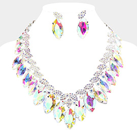 Marquise Stone Accented Evening Necklace