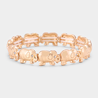 Rhinestone Elephant Stretch Bracelet