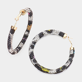 Rhinestone Pave Hoop Earrings