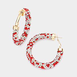 Rhinestone Pave Hoop Earrings