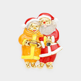 Enamel Santa Claus Pin Brooch