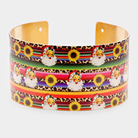 Christmas Theme Print Cuff Bracelet