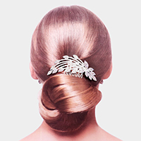 Rhinestone Teardrop Sprout Leaf Hair Comb