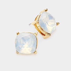 Square Stone Stud Earrings