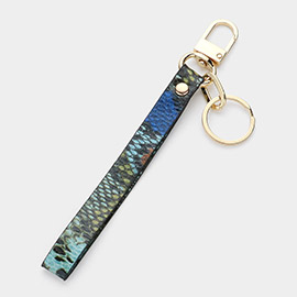 Snake Skin Faux Leather Keychain