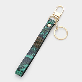 Snake Skin Faux Leather Keychain