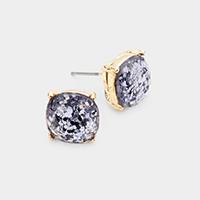 Glitter Square Stud Earrings