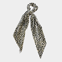 2PCS - Leopard Pattern Velvet Pony Hair Band / Scarf