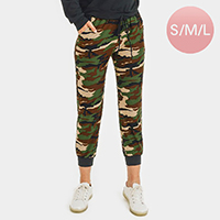 Camouflage Pattern Print Drawstring Joggers