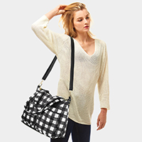 Buffalo Check Puffer Tote Bag