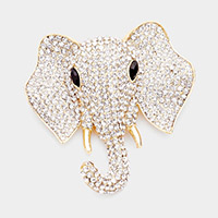 Rhinestone Elephant Pin Brooch