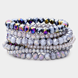 9PCS - Faceted Bead Stretch Bracelets