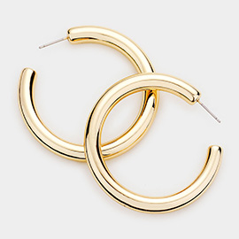 Bold Metal Half Hoop Earrings