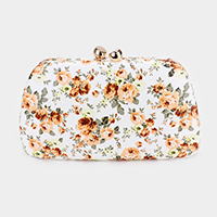 Flower Pattern Faux Leather Clutch Bag